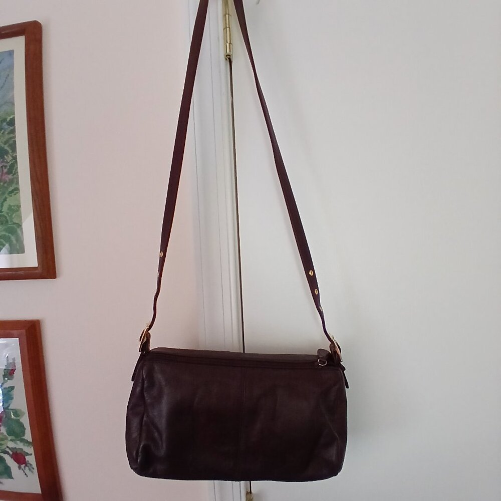 Etienne Aigner Burgundy Leather Cross Body Bag